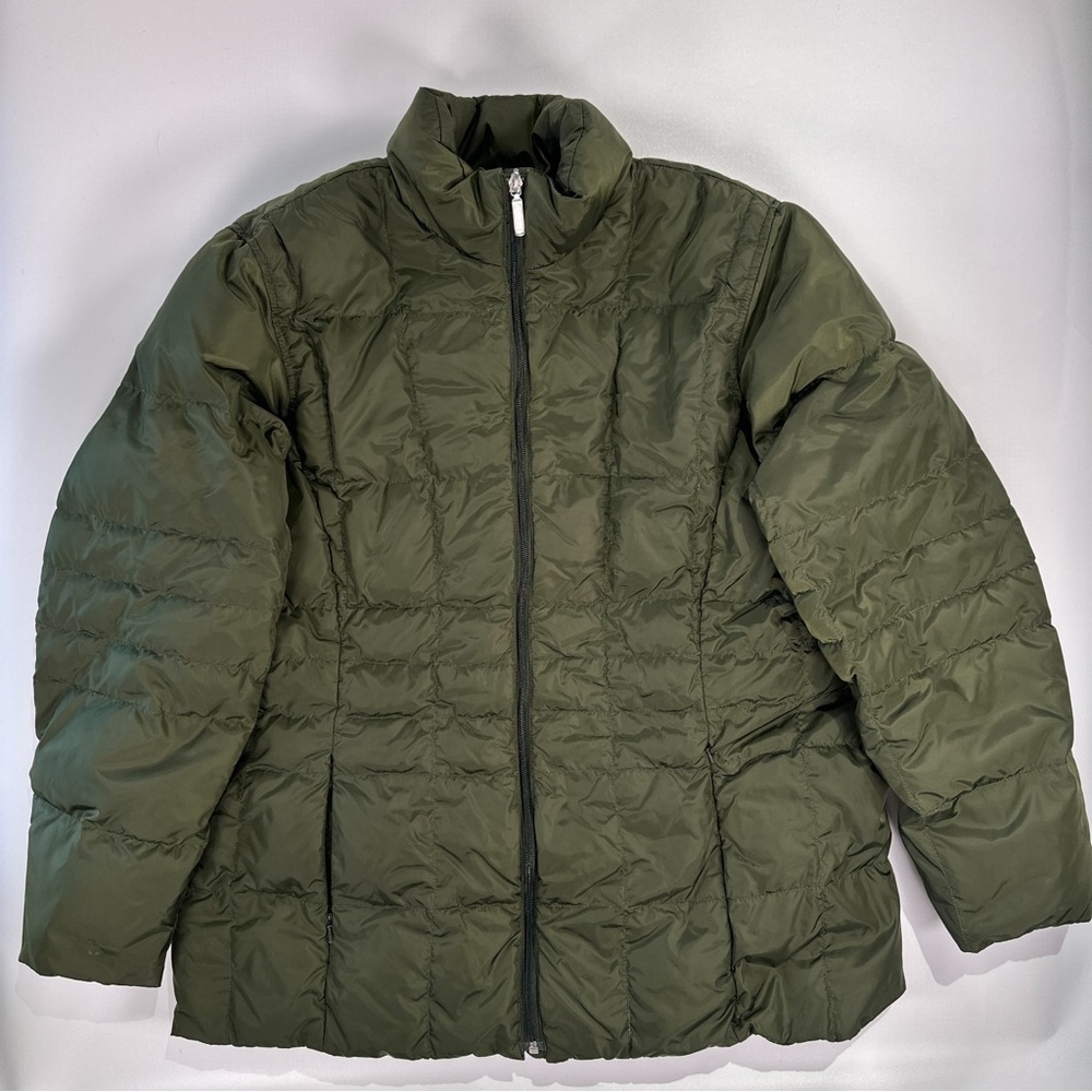 Lands’ End Women’s Plus Size Reversible Down Jacket 1X - Picture 2 of 10
